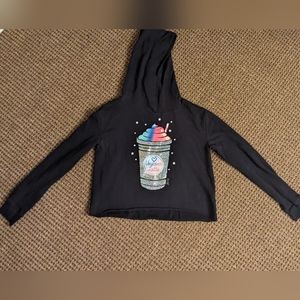 Justice unicorn latte hoodie, size 10
